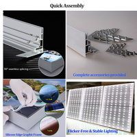 Produsen Kotak Cahaya Grafis Silikon Satu Sisi Grosir, Layar LED SEG Slim Indoor dengan Bingkai Aluminium untuk Lobi Hotel
