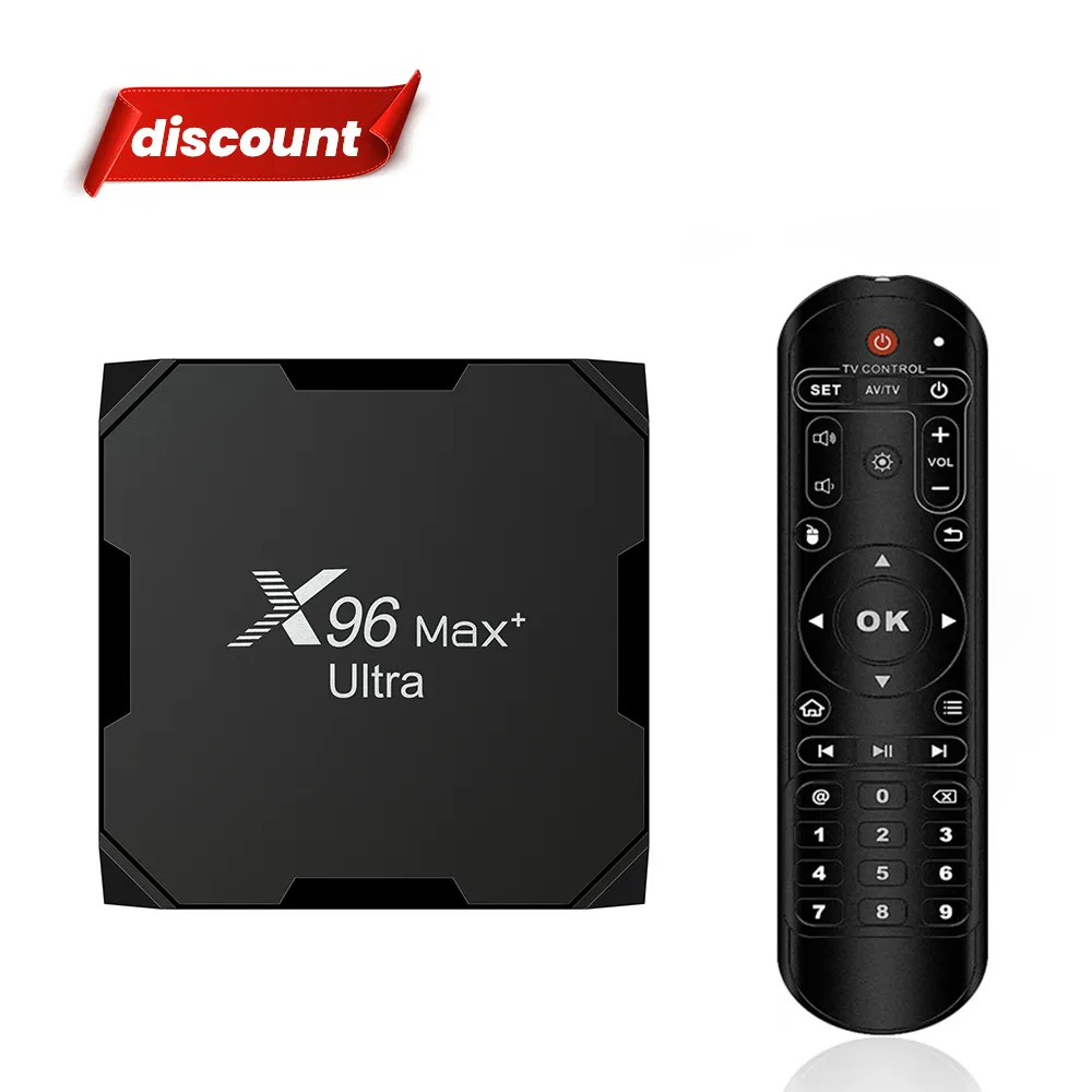 Hot Sale X96 Max+ Ultra S905Wx4 Set Top Box 8K Bt5.0 Tv Box 4 Gb 64Gb 5G Wifi Android 11 Tv Box