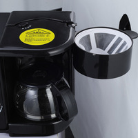Machine à petit-déjeuner multifonction 5-en-1 avec surface de cuisson antiadhésive 9L, grill et cafetière, avec minuterie