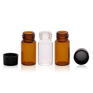 Flacons en verre brun clair TP-1-05 de 3ml avec bouchon en plastique à vis pour sérum de soin de la peau cosmétique et huiles essentielles - Product Image 1