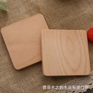 Posavasos redondos de madera maciza resistentes al calor para tazas de té, platillos de café y uso en el té de la tarde - Product Image 3