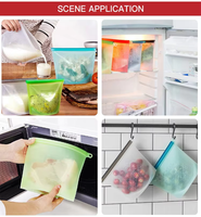 Silicone Fresh Bag Fruits Vegetables Meat Preservation 4000 ML, Leakproof Reusable Silicone Food Storage Bag