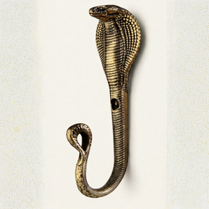 Antique Brass Cobra Head Wall <b>Hook</b> Metal Single <b>Hook</b> Animal Design Vintage Style For Clothing Display Door - Product Image 1
