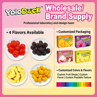 Caramelos de Goma Halal Pelables Surtidos con Jugo de Frutas Naturales, Suaves y Masticables, Dulces Novedosos a Granel OEM para Revendedores YOLODUCK