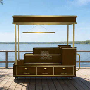 Carrito de helados móvil con vitrina refrigerada y sombrilla para exteriores - Product Image 2