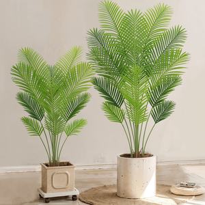 Grand palmier artificiel en plastique vert <span class=keywords><strong>Areca</strong></span> en pot, <span class=keywords><strong>plante</strong></span> d'intérieur sur pied, fougère bonsaï 100-200 cm, décoration d'intérieur - Product Image 1