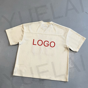 לוגו מודפס מותאם אישית פוליאסטר רשת חולצות גברים שרוול קצר - Product Image 5