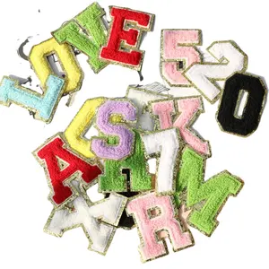 Custom Chenille Letters Number Patches No Minimum, Alphabet Jacket Fabric Mighty Anime Patches Embroidered OEM Sustainable Felt