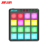Controlador MIDI Inalámbrico JAMJUM, 16 Pads RGB, 3 Botones Personalizables, Compacto y Portátil