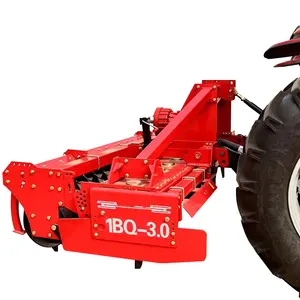 Power rake agricultural land reclamation machine driven rake for soil reclamation