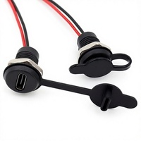 Prise femelle étanche Type-C pour chargement de téléphone, plaque de fixation USB TPC2P, interface d'alimentation en cuivre pur PVC à charge rapide avec écrou
