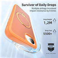 Coque Orange iPhone 17e avec Protection d'Objectif Effet Mat Doux au Toucher, Support Magnétique et Antichoc – Vente en Gros de Coques de Téléphone Portable