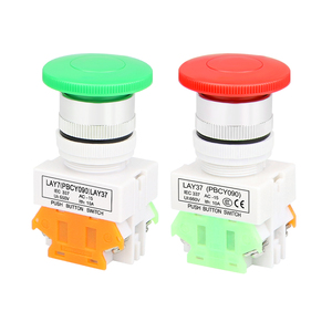 Y090 Mushroom Head Button LAY37-11 10A 1NO1NC Plastic <b>Power</b> Reset <b>Switch</b> 22MM 30MM Screw Terminal 660V - Product Image 1