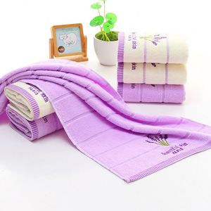 Ensemble de salle de bain de luxe en coton 100% lavande, violet et blanc, serviette absorbante pour le bain, la plage, l'hôtel - Prix - Product Image 3