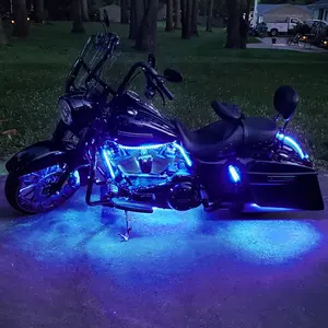 10PCS Motorcycle Under Body LED Lights Kit With APP/Remote Underglow Strip Parts Motorbike Accessories Neon 12v