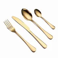 الجملة مطعم 4 قطعة أدوات المائدة الذهبية عشاء ملاعق شوكة و سكين الفولاذ المقاوم للصدأ السكاكين لحضور حفل زفاف