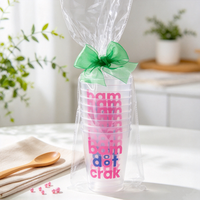 16 oz. Gobelets de fête personnalisés en plastique souple givré incassable pour les diplômés