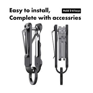 Organizzatore di Chiavi Compatto da Uomo in Alluminio Portachiavi Metallico con Portatessere Portachiavi <span class=keywords><strong>Smart</strong></span> Portafoglio per 2-6 Chiavi - Product Image 3