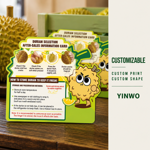 Carte d'information personnalisée pour sélection <span class=keywords><strong>de</strong></span> durians, carte en papier découpée, fabricant OEM ODM - Product Image 4