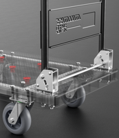 Chariot multifonctionnel robuste en PP pour la logistique d'entrepôt, la préparation des commandes, la cuisine, ensemble complet, chariot à outils d'atelier sur roues, OEM