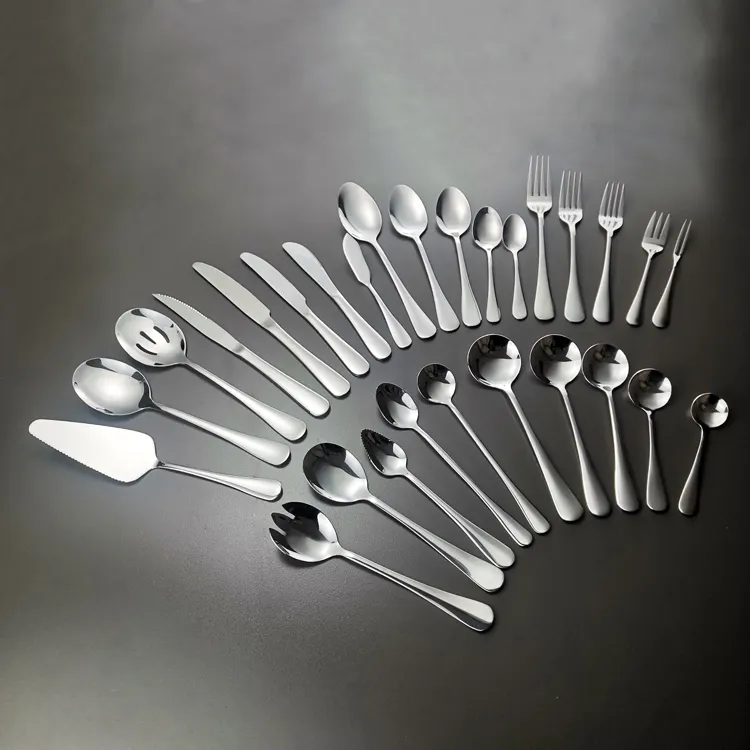 Classic Modern 1010 Cutlery Set Stainless Steel Buffet Serving Dinner Dessert Spoon Fork Cake Butter Knife Flatware Sets