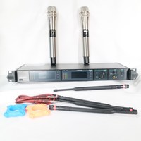 Professionnel argent métal KSM8 AD4D-II portable système de Microphone sans fil 200 canaux DJ karaoké scène Performance chant vocal