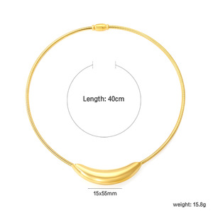 <b>Cross</b> Border European American Style Hollow Curved Spring Snake <b>Chain</b> Clavicle Pendant 18k Gold Plated Stainless Steel - Product Image 5