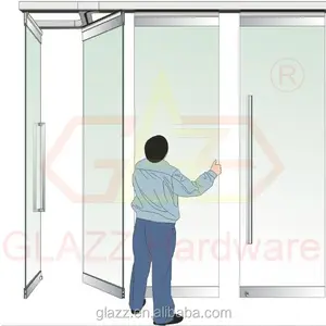 Pintu Lipat Dua Modern Pintu Terisolasi Pintu Geser Kaca Tanpa Bingkai