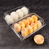 Contenants d'emballage en plastique transparent jetables personnalisés en gros pour hamburgers, pizzas, pains, gâteaux, boîtes de pâtisserie en PET avec gaufrage