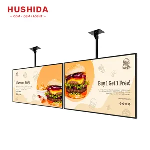 HUSHIDA layar tampilan menu restoran, layar sentuh 43 inci untuk kafe papan menu digital restoran