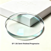 Vente en gros de lentilles optiques transparentes multifocales HMC à revêtement antireflet semi-finies SF 1.56 Single Vision Pioneer