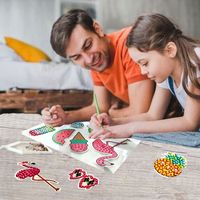 Kit Lukisan Berlian Flamingo Big Gem Untuk Anak-Anak DIY Stiker Seni Permata Buat 12 Stiker & 2 Gantungan Kunci Hadiah Edukatif Untuk Anak Perempuan