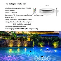 Lampe solaire flottante étanche IP67 pour piscine - Applique murale LED RGB colorée - Lampe décorative pour bassin à commande à distance alimentée par l'énergie solaire