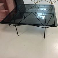 Plateau de table carré en verre trempé teinté noir de 8 mm pour table d'appoint moderne