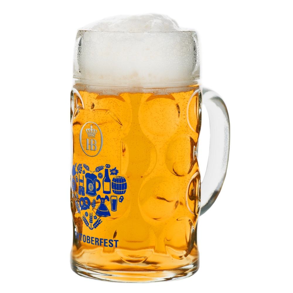 Glass Beer Mug "Oktoberfest Herz" 1 L