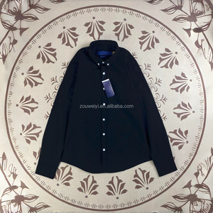 Chemise RL <span class=keywords><strong>Mark</strong></span> 100% Coton Satin Anti-boulochage Tissée Décontractée Classique Manches Longues Style Américain Broderie Imprimée pour Homme - Product Image 5