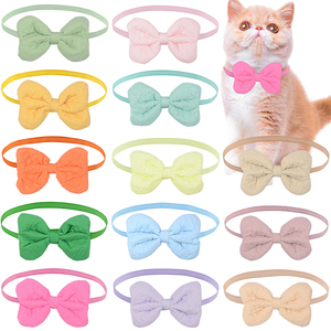 Aksesoris Kerah Hewan Peliharaan yang Dapat Disesuaikan dari Poliester Lembut dengan Ikat Pinggang Berwarna Solid yang Lucu untuk Anak Kucing dan Anak Anjing dalam 15 Warna. - Product Image 1
