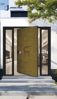 Porte pivotante moderne en aluminium avec charnières robustes, caractéristiques antivol haute sécurité, isolation phonique et thermique pour extérieur