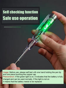 Destornillador de probador de circuito de Venta caliente de alta calidad, destornillador de sonda de pluma de prueba de zumbido de luz de Color voltaje 24-250V con batería - Product Image 4