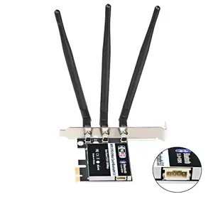 การ์ดเครือข่ายไร้สาย pcie 5G dual-band PCI-E การ์ดเครือข่ายไร้สายคอมพิวเตอร์ตัวรับสัญญาณ wifi ไร้สายในตัว 1200M