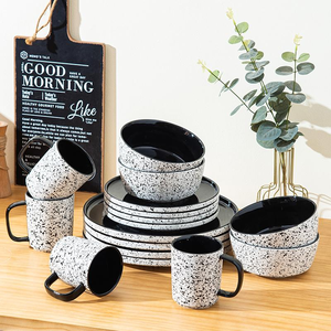 Eco-friendly Bone China Dinner <b>Set</b> American Style Utensils Kit Ceramic Plates Stoneware Tableware <b>Microwave</b> Dishwasher Safe - Product Image 1