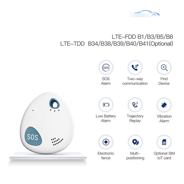 Portable GPS Tracker Two-Way Call SOS Low Battery Vibration Alarm Geofence Multi-positioning Real Time Tracking Device for Child