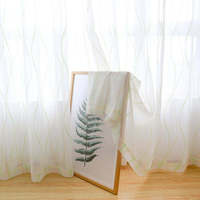 Innermor 3D Blanc Ondulé Voile Sheer Polyester Jacquard Tulle Rideaux Prêts à l'Emploi pour Salon Chambre Salle à Manger