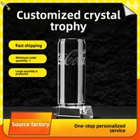 Trofeo de Cristal Creativo con Letras Grabadas, Botella para Bebidas, Premio de Empresa, Medalla de Oro, Regalo Empresarial Conmemorativo Anual, Personalizable