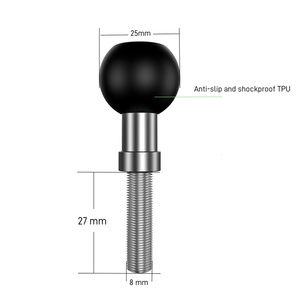 Vis M8 Tige de fourche Support de téléphone à bille de 1 pouce Supports de boule de téléphone de <span class=keywords><strong>moto</strong></span> M8 Boulon fileté Support de <span class=keywords><strong>moto</strong></span> pour <span class=keywords><strong>Ram</strong></span> - Product Image 3