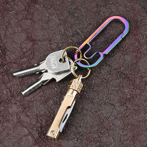 Cuchillo de bolsillo multiherramienta pequeño de latón de alta calidad, cortador de caja EDC, Mini llavero, cuchillos plegables con dados, juguete superior - Product Image 4