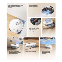 Robot aspirateur S40 Pro, nouveau design blanc, autopropulsé, alimenté par batterie, laveur de sols commercial, aspiration 15000Pa, nettoyage au laser LDS