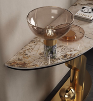 Tables console d'entrée modernes Offre Spéciale en métal argenté Table console de salon et ensemble de miroirs pour la décoration de la chambre à coucher pour les hôtels