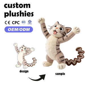Peluche Personalizzato Cucciolo Bianco e Marrone Intrecciato in Piedi, un Ottimo Compagno per Bambini, Personalizzazione Esclusiva - Product Image 2