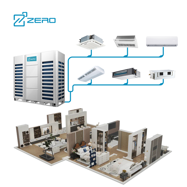 ZERO Vrf Vrv Ceiling Cassette Split Dual Multi Zone Compressor Screw Inverter Chiller Duct AHU Rooftop Package Air Conditioner